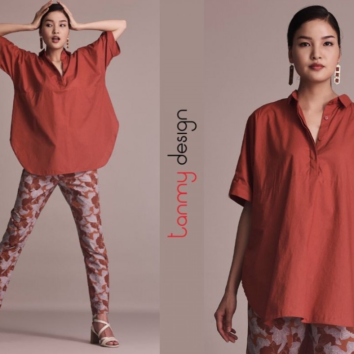 Organic cotton top BETEL - Terracotta